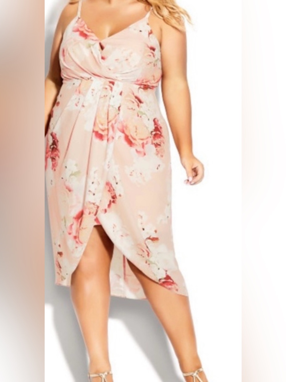 City Chic Powder Floral Midi Dress Size 22 NWOT